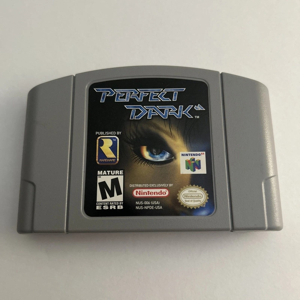 Perfect Dark Nintendo 64 N64 Game Cartridge Rare NUS-006 USA Authentic Gray
